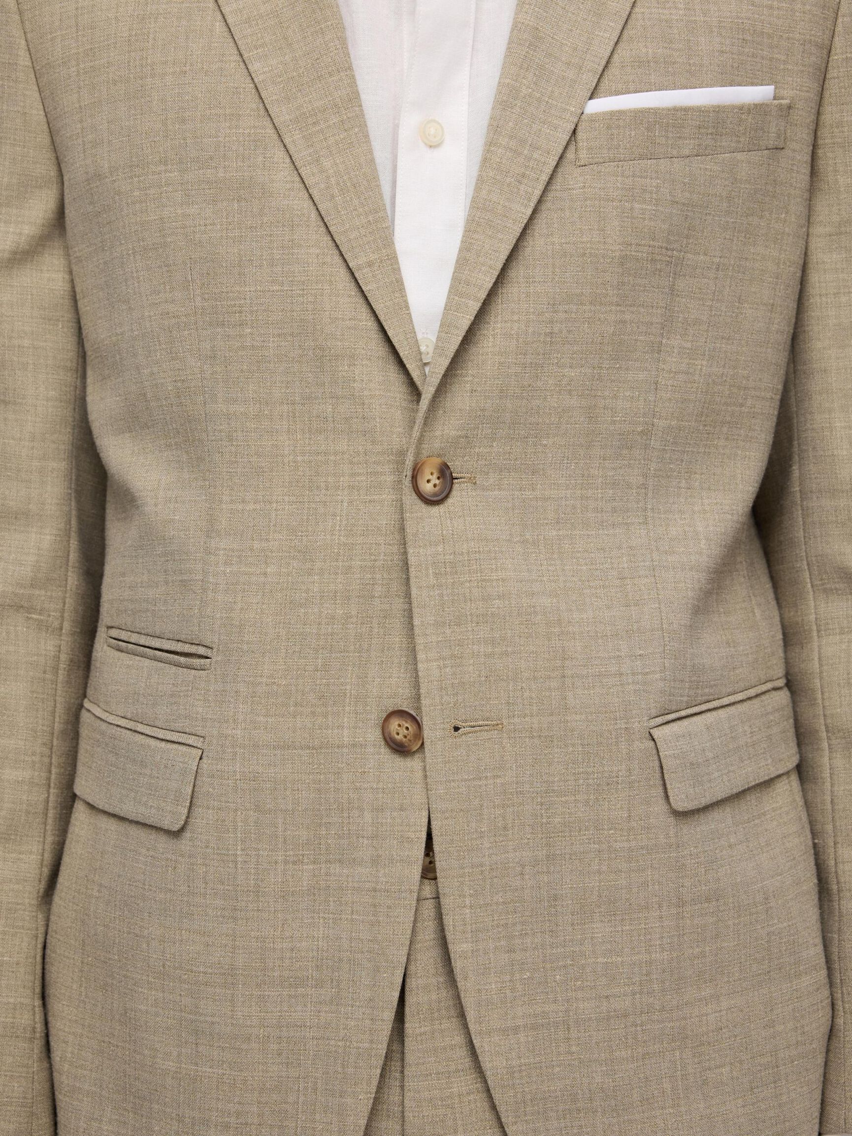 SLIM FIT SINGLE-BREASTED BLAZER, Sand, highres