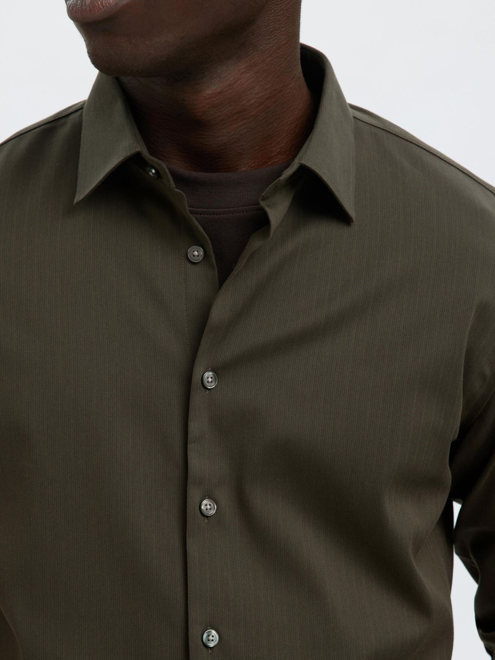 SLIM FIT SKJORTE, Forest Night, highres