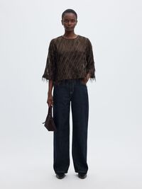 FRANGES TRANSPARENTES TOP MANCHES 3/4, Delicioso, highres