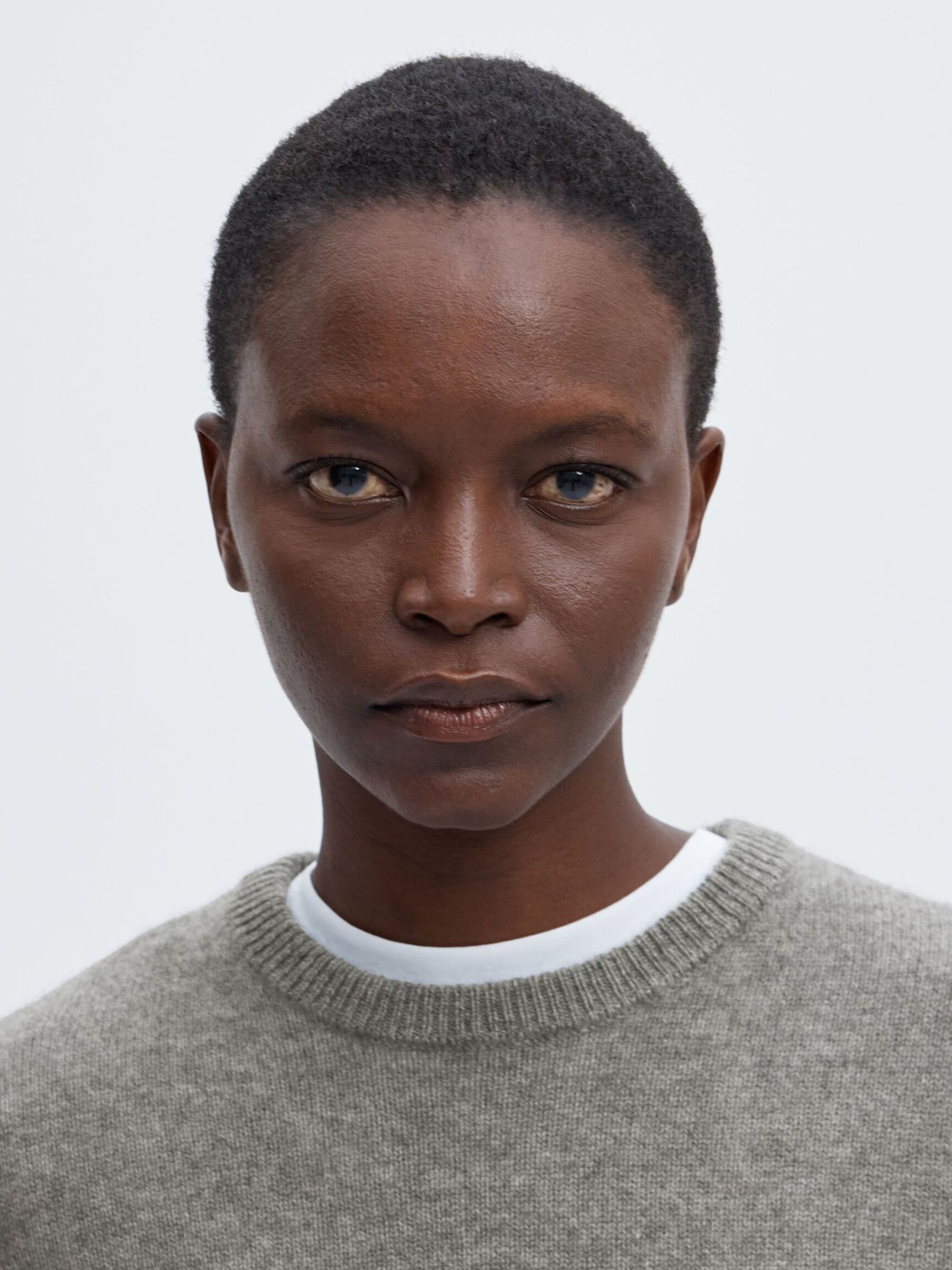 KASJMIR STRIKKET PULLOVER, Light Grey Melange, highres