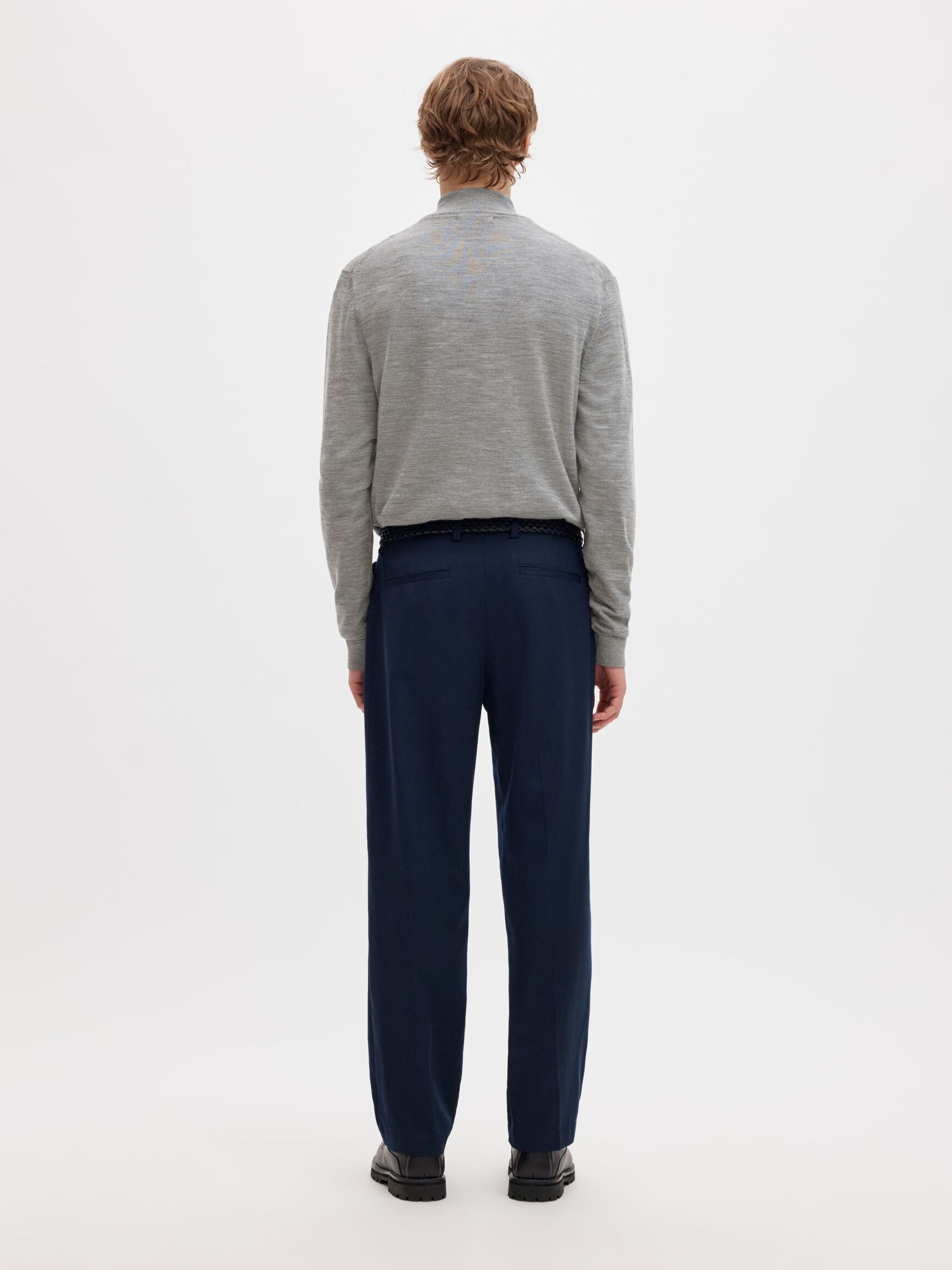 SWETER Z KRÓTKIM ZAMKIEM, Medium Grey Melange, highres