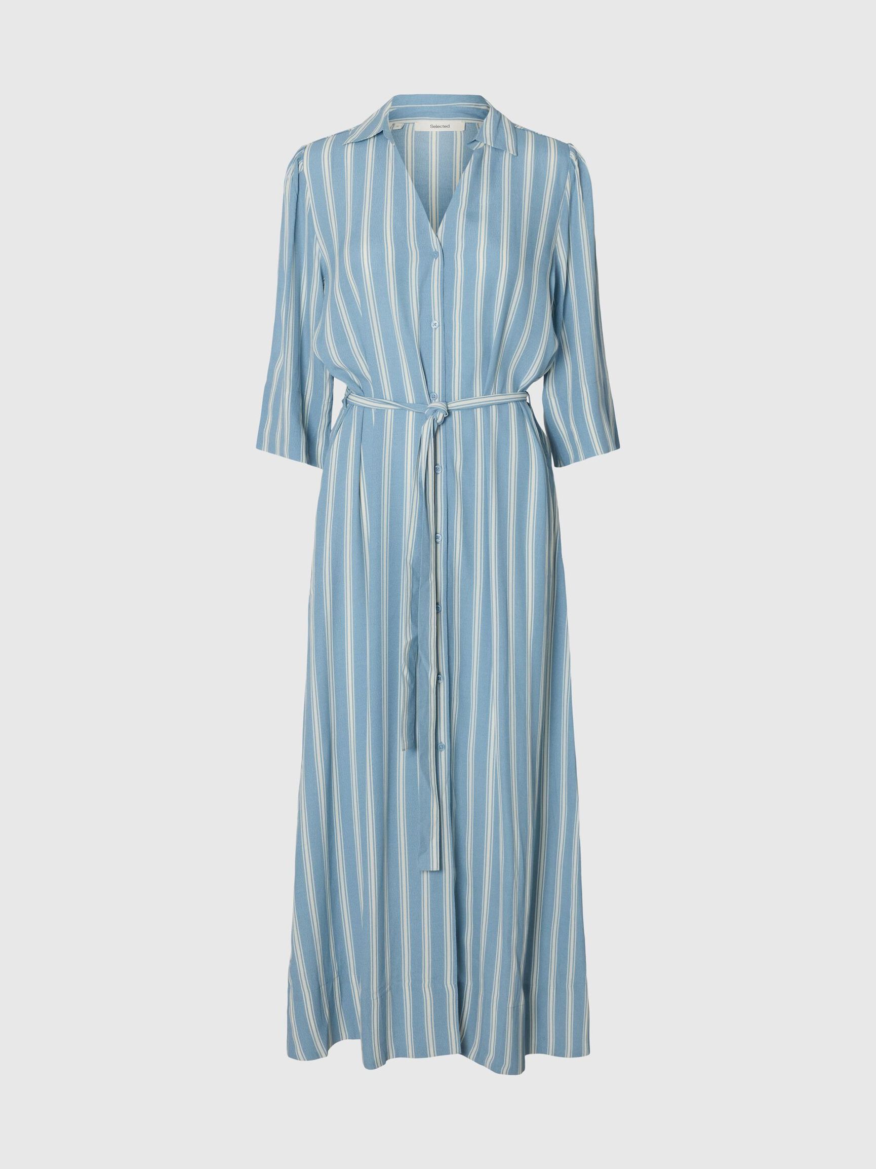 VISCOSE  MAXI DRESS, Dusty Blue, highres