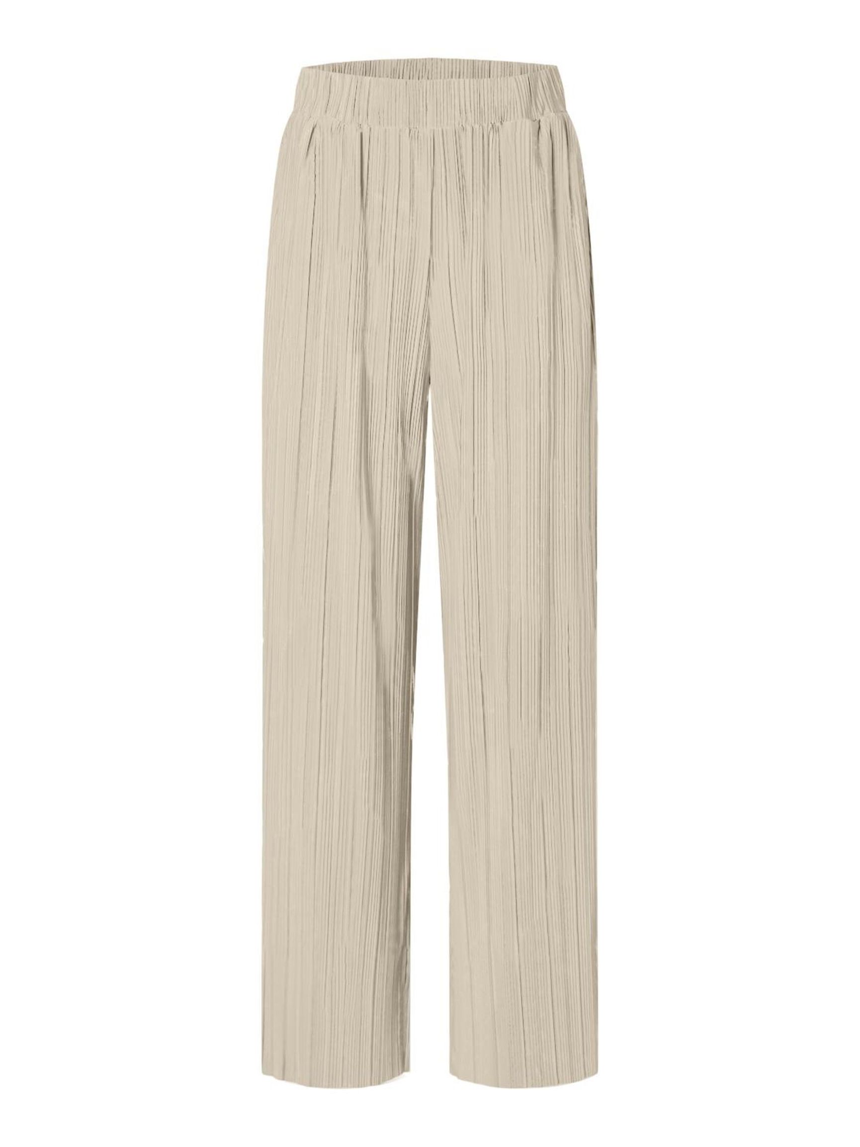 HIGH WAISTED PLISSE TROUSERS, Sandshell, highres