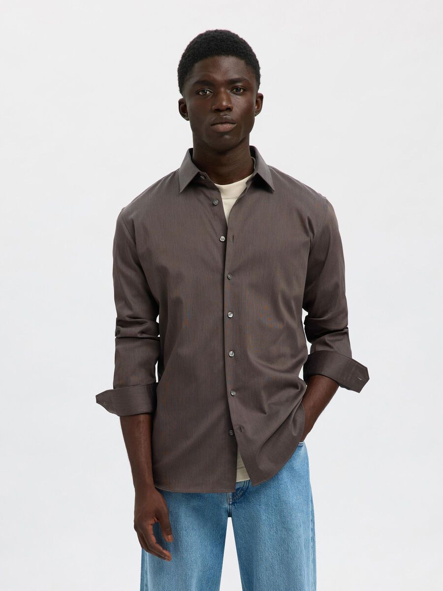 Selected SLIM FIT STRETCH SHIRT, Morel, highres - 16092939_Morel_1201634_003.jpg