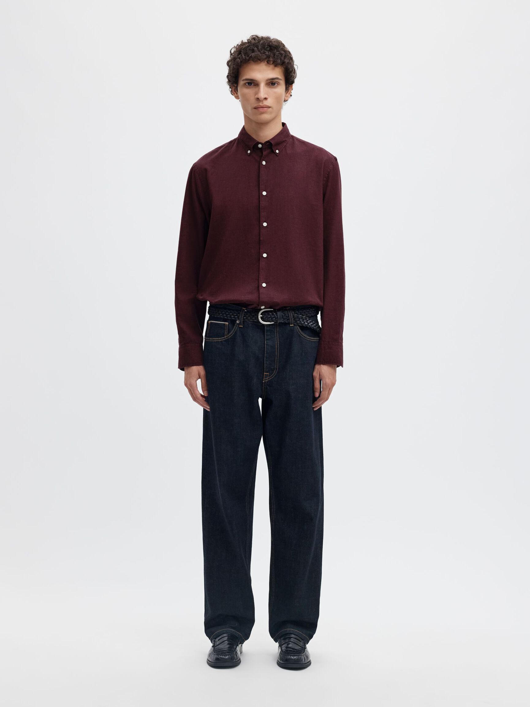 COTTON LONG SLEEVED SHIRT, Tawny Port, highres