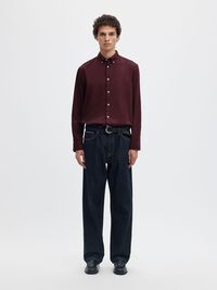 COTTON LONG SLEEVED SHIRT, Tawny Port, highres