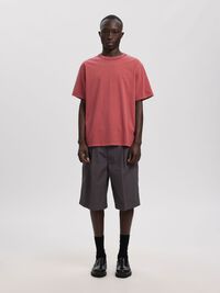 SHORT SLEEVED CREWNECK T-SHIRT, Syrah, highres