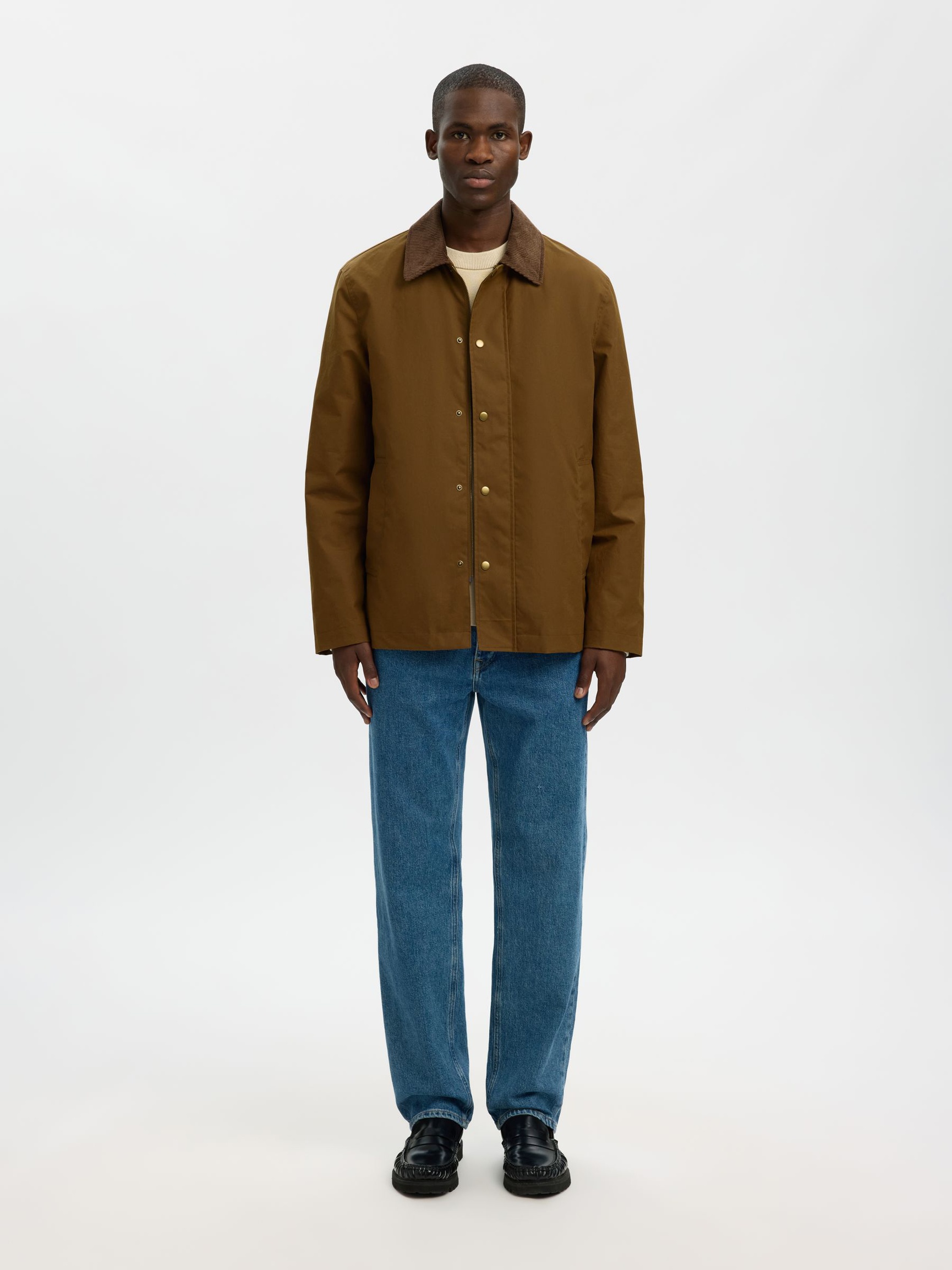 WAXED COTTON JACKET, Kangaroo, highres