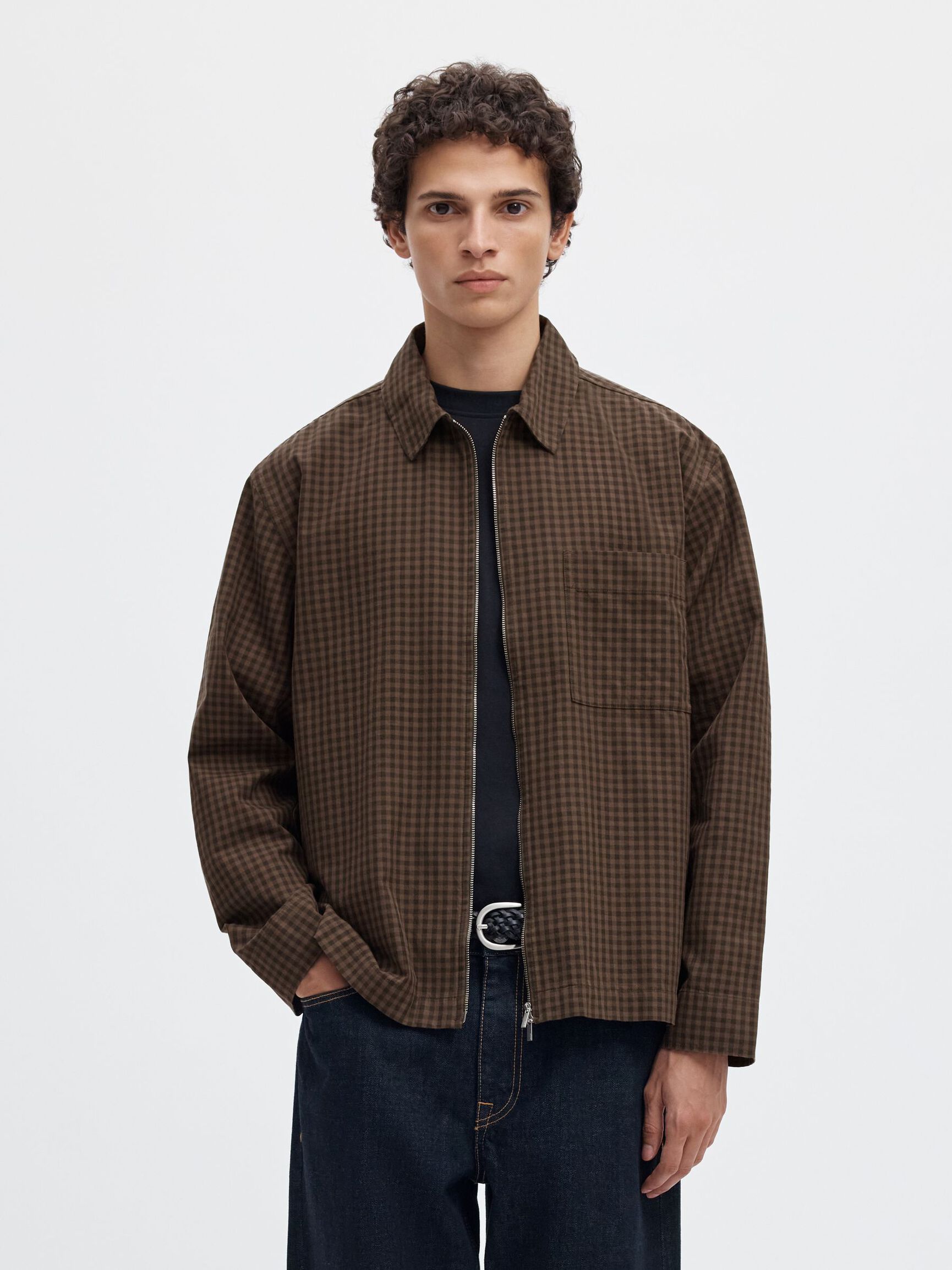 RELAXED FIT OVERSHIRT, Chocolate Chip, highres