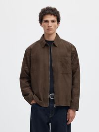 RELAXED FIT OVERSHIRT, Chocolate Chip, highres
