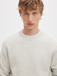 CREWNECK PULLOVER, Light Grey Melange, highres