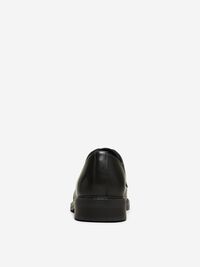 LEDER DERBY-SCHUHE, Black, highres