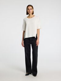 VISKOSEBLANDING LØS T-SHIRT, Snow White, highres