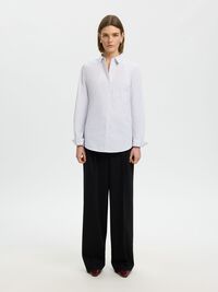 FITTED STRIPED SHIRT, Bright White, highres