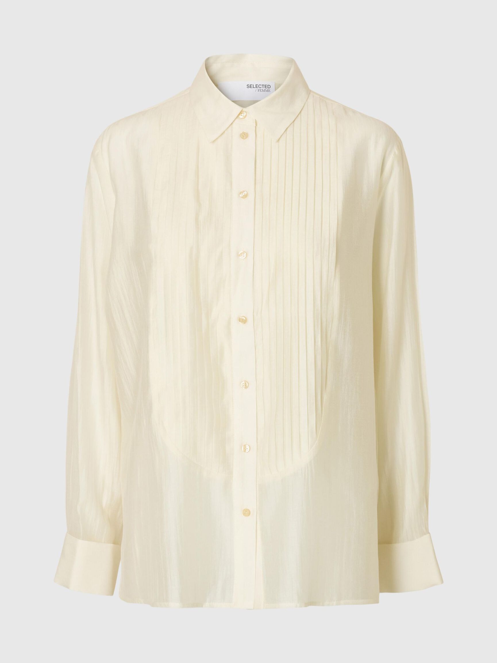 RELAXED FIT TUXEDO SHIRT, Angora, highres