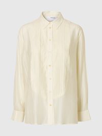 RELAXED FIT TUXEDO SHIRT, Angora, highres