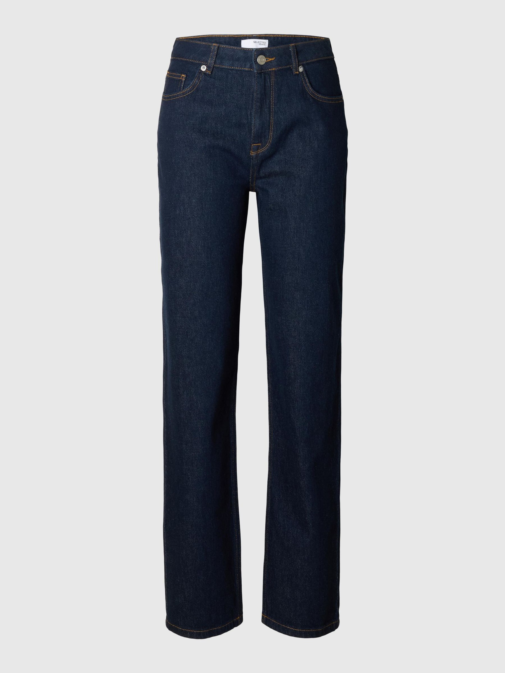 MØRK VASK STRAIGHT FIT JEANS, Dark Blue Denim, highres
