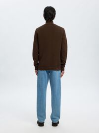 HALVE RITSSLUITING SWEATER, Demitasse, highres