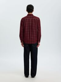 CHECKED CORDUROY SHIRT, Tawny Port, highres
