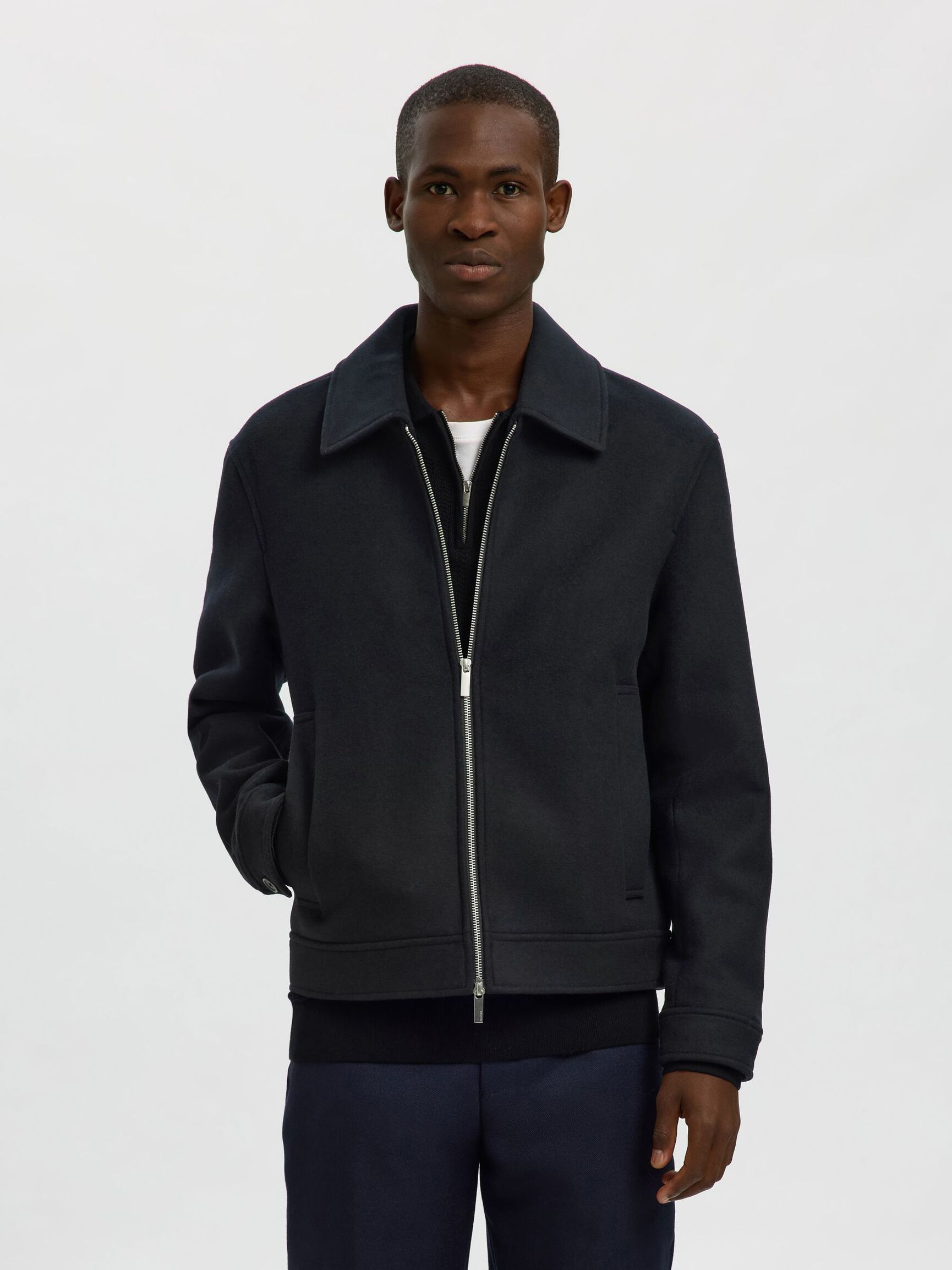 WOLLMIX KURZJACKE, Black, highres