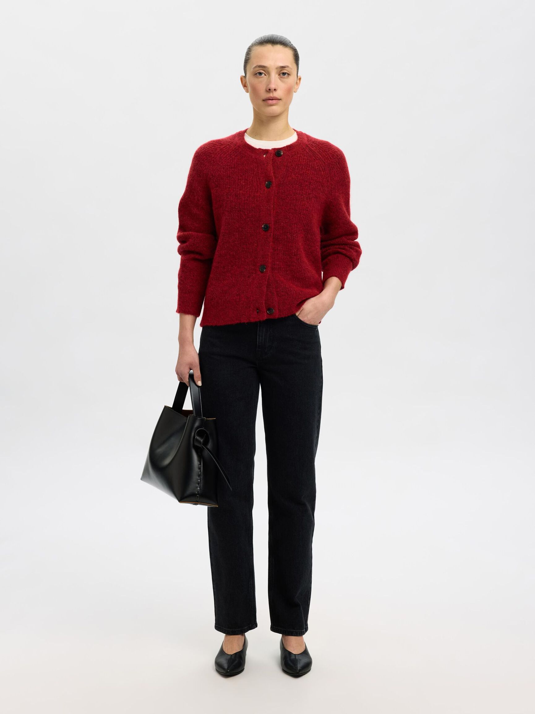 LANGÄRMELIGER STRICKJACKE, Equestrian Red, highres