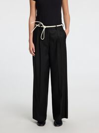 JAMBE EXTRA-LARGE PANTALON TAILLE HAUTE, Black, highres