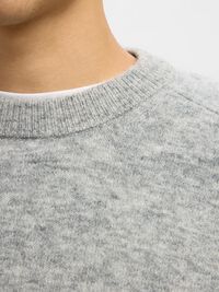 LANGE MOUWEN TRUI, Light Grey Melange, highres
