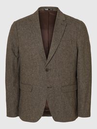 KARIERTER WOLLGEMISCH BLAZER, Brownie, highres