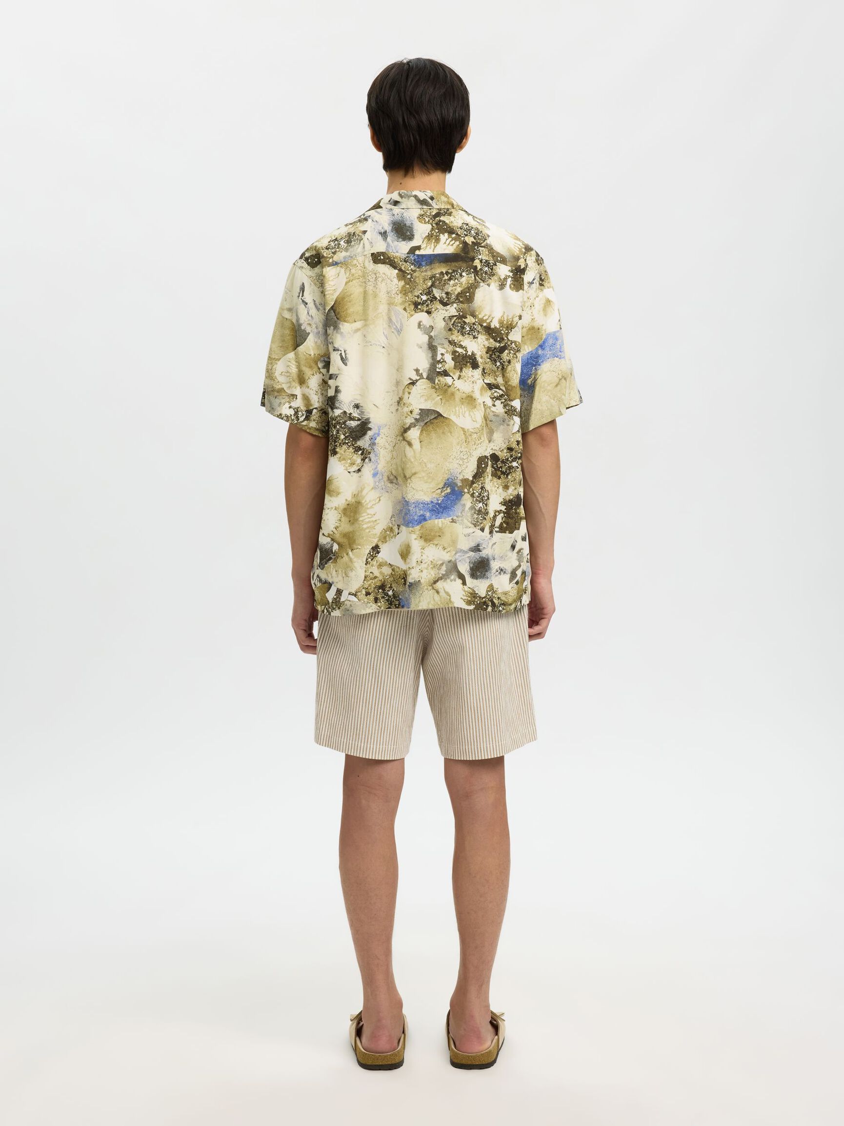 PATTERNED SHORT SLEEVED SHIRT, Sandshell, highres