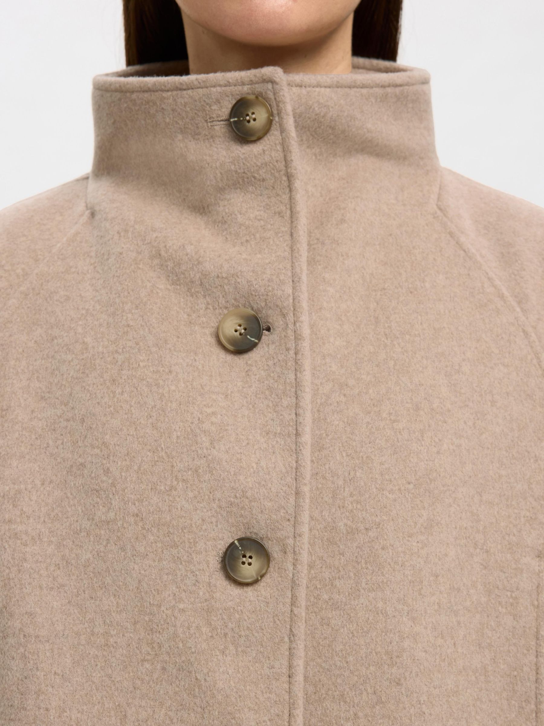 WOOL BLEND COAT, Sandshell, highres