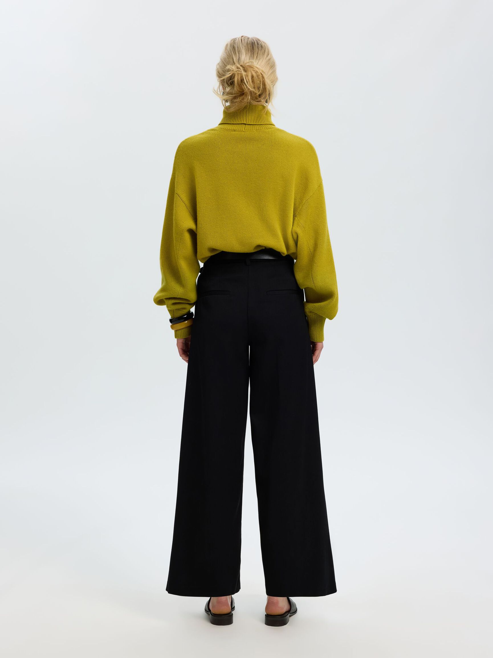 WOOL BLEND TURTLENECK, Avocado Oil, highres