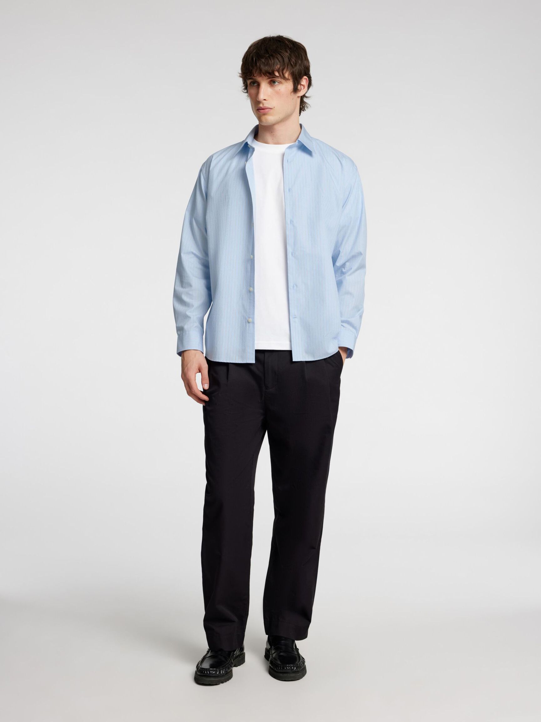 RELAXED FIT LONG SLEEVED SHIRT, Cashmere Blue, highres