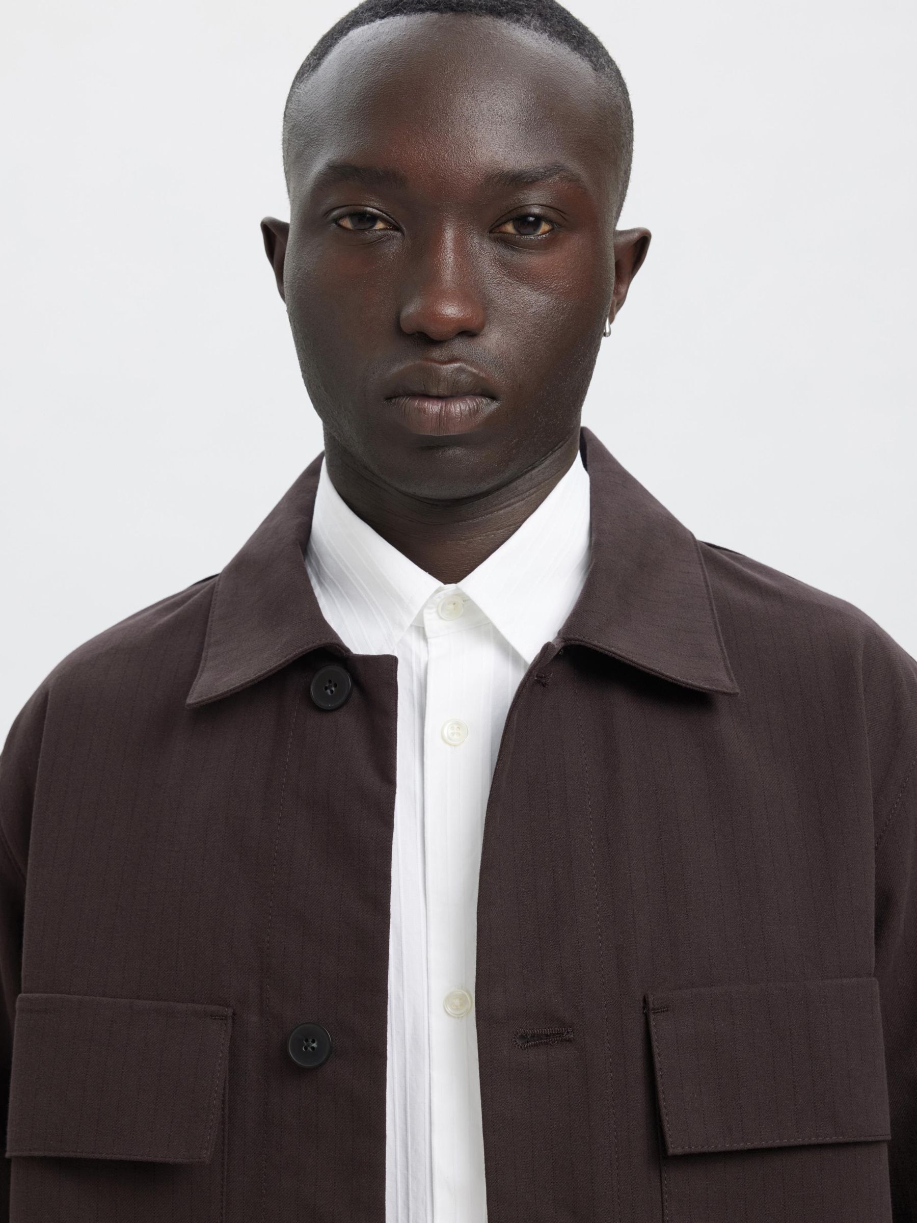 BOXY FIT OVERSHIRT, Chocolate Torte, highres