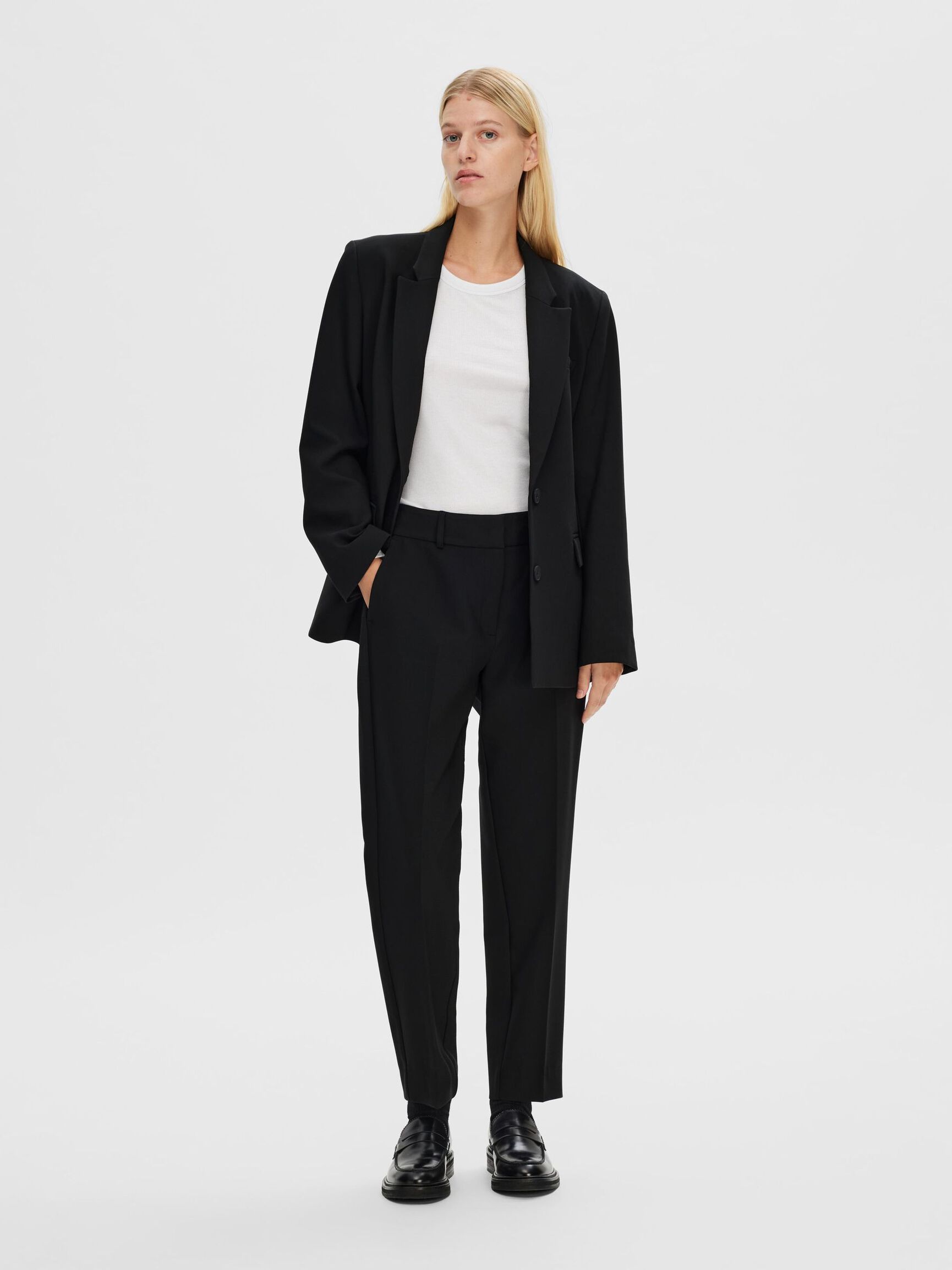 SLIM FIT BESKURNA BYXOR, Black, highres