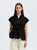 Selected TIE FRONT V-NECK TOP, Black, highres - 16097800_Black_003.jpg