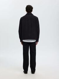 SUEDE OVERSHIRT, Black, highres