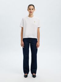EMBROIDERED CREWNECK T-SHIRT, Bright White, highres