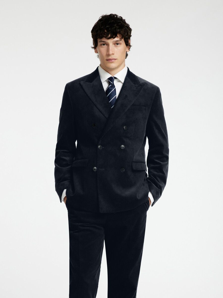 Selected REGULAR FIT CORDUROY DOUBLE-BREASTED BLAZER, Sky Captain, highres - 16094866_SkyCaptain_1125979_003.jpg