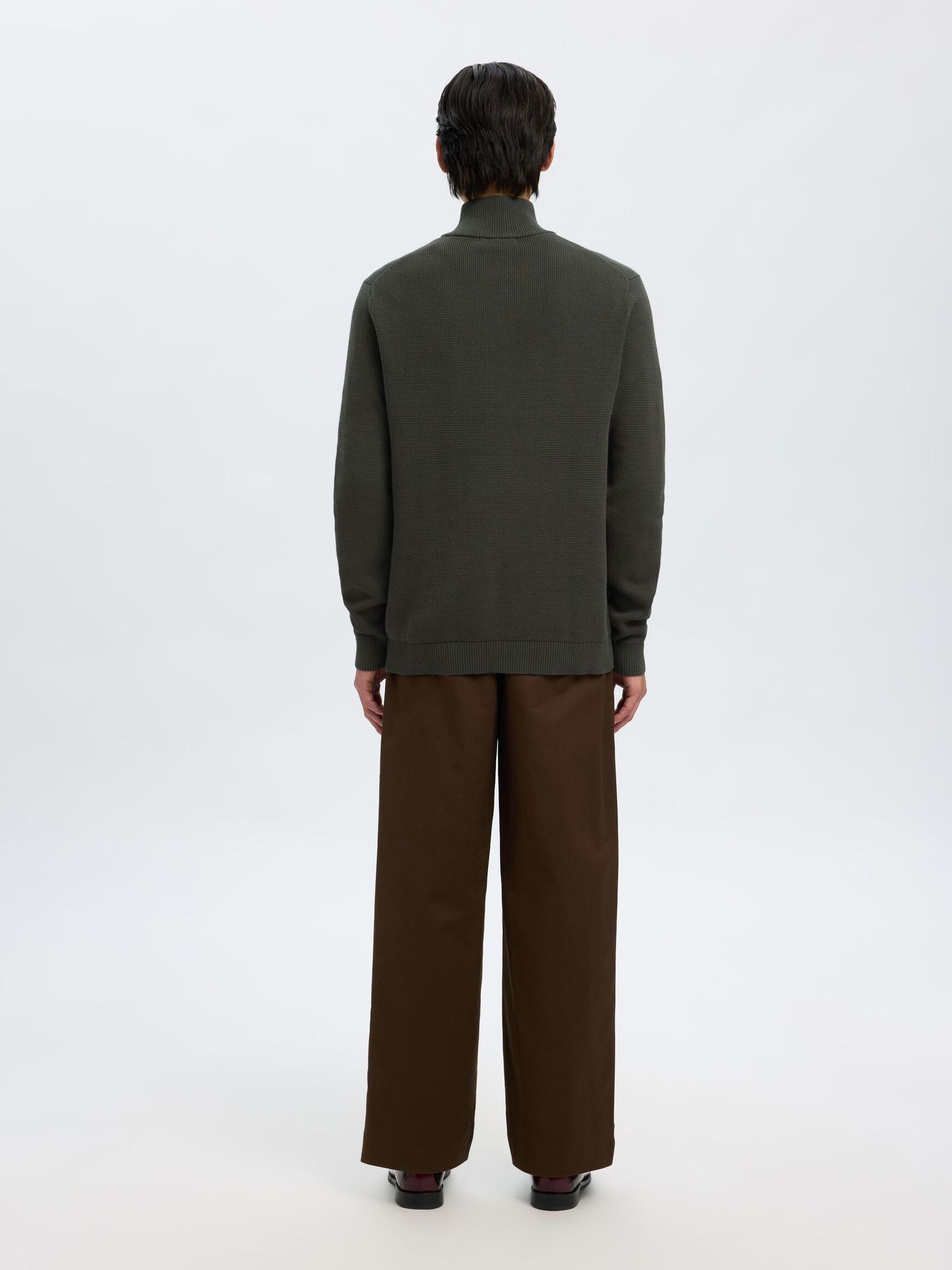 HALVE RITSSLUITING SWEATER, Deep Forest, highres