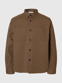 REGULAR FIT TWILL OVERSHIRT, Chocolate Chip, highres