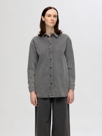 OVERSIZED JEANSHEMD, Grey Denim, highres