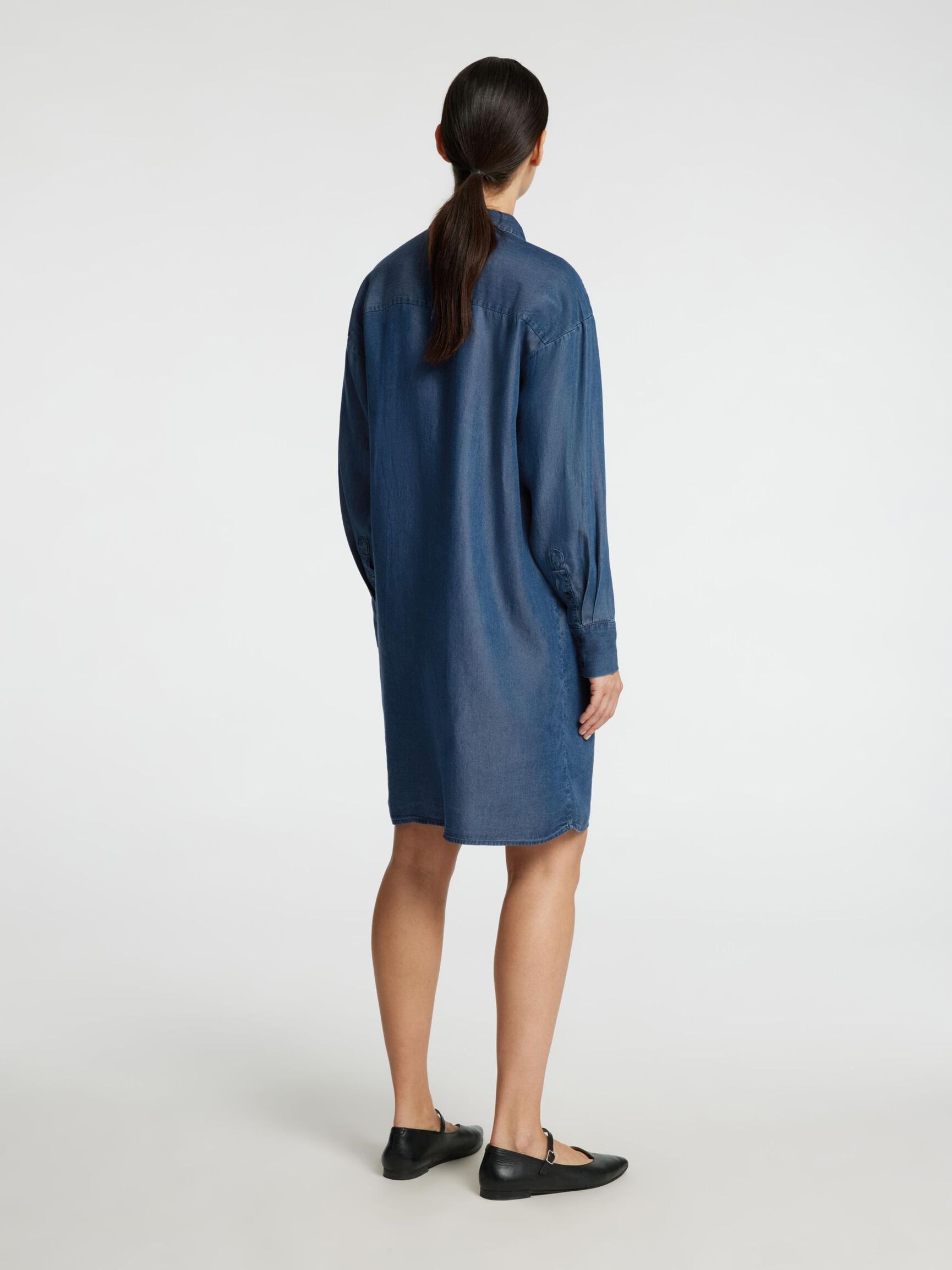 CHAMBRAY SKJORTEKJOLE, Dark Blue, highres