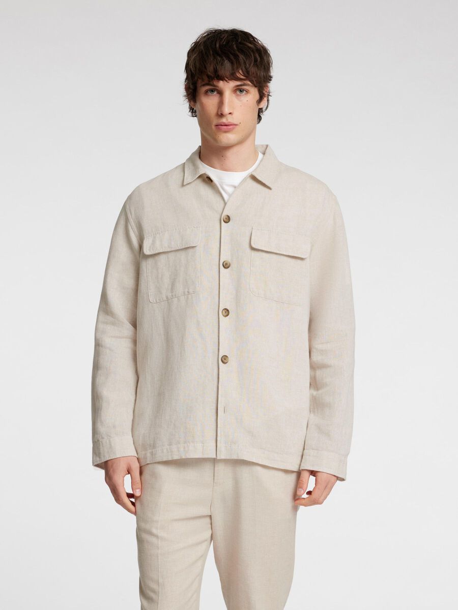 Selected LINEN BLEND OVERSHIRT, Pure Cashmere, highres - 16096369_PureCashmere_1155100_003.jpg