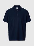 Selected HALF ZIP PLISSE POLO SHIRT, Black Iris, highres - 16094291_BlackIris_001.jpg