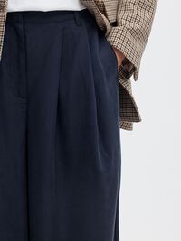 PLEATED WIDE-LEG TROUSERS, Dark Sapphire, highres