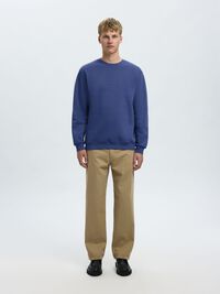 EMBROIDERED SWEATSHIRT, Blue Indigo, highres
