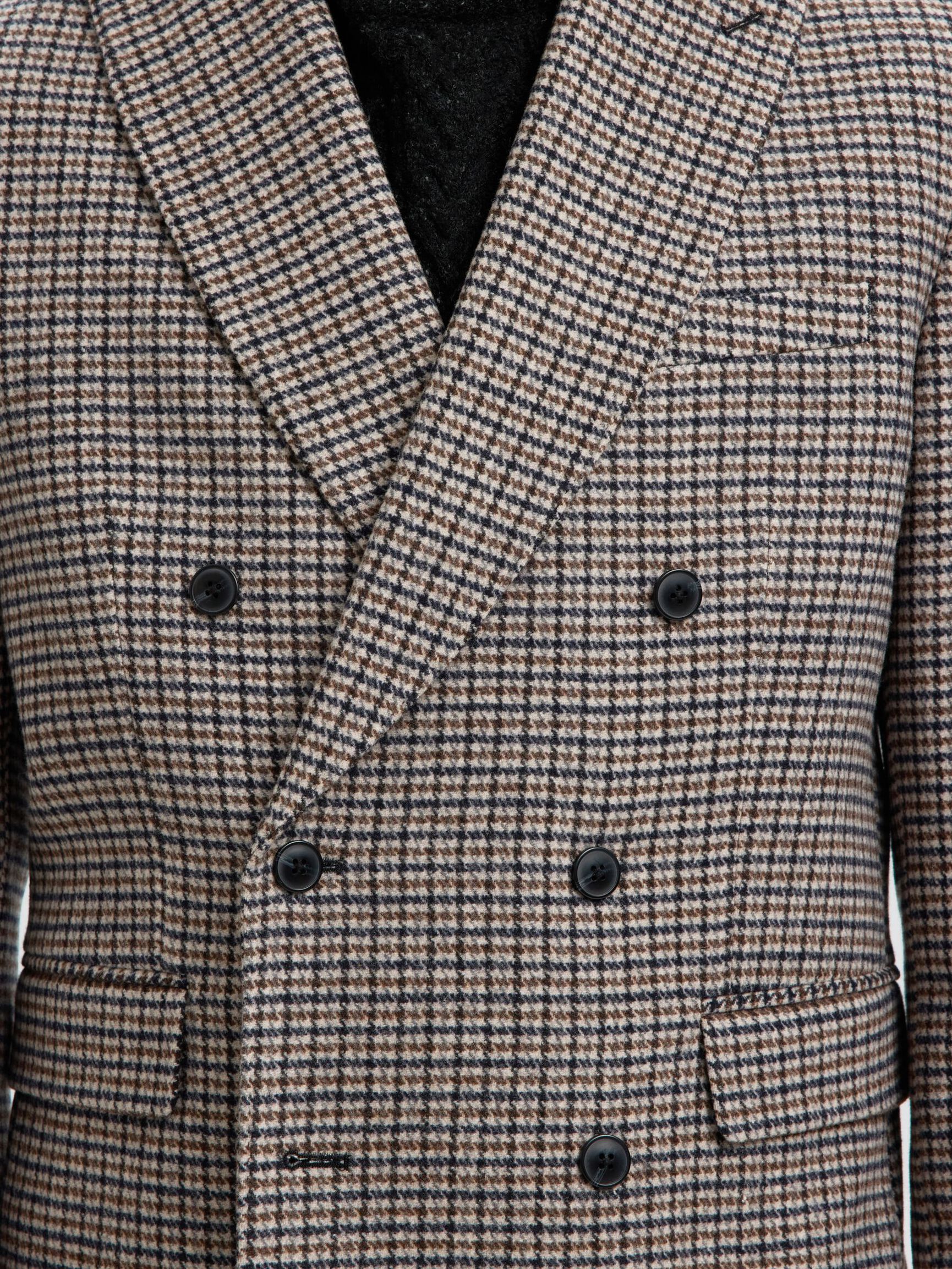 PEAK LAPEL DOUBLE-BREASTED BLAZER, Medium Grey Melange, highres