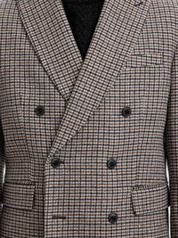 PEAK LAPEL DOUBLE-BREASTED BLAZER, Medium Grey Melange, highres