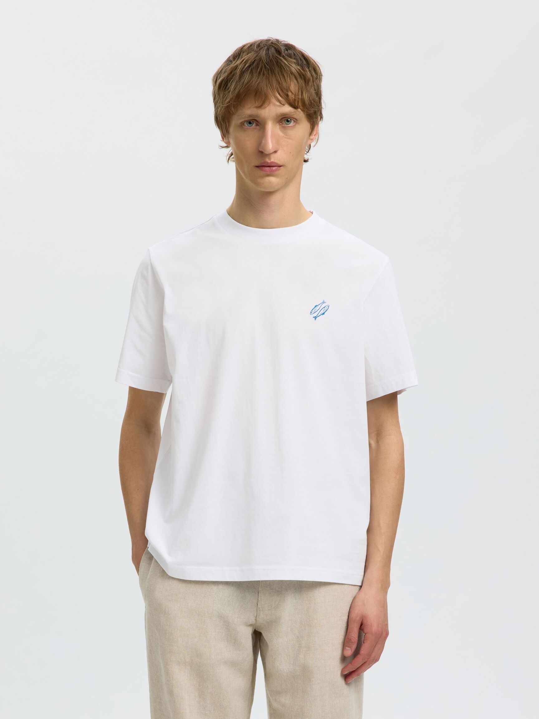 EMBROIDERED T-SHIRT, Bright White, highres