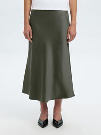SATIN MIDI SKIRT, Deep Depths, highres
